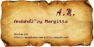 Andaházy Margitta névjegykártya
